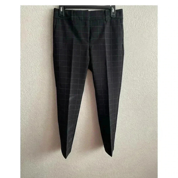 🆕 ANN TAYLOR FACTORY Black Windowpane Ankle Skinny Pants 2P🆕 - Picture 2 of 16